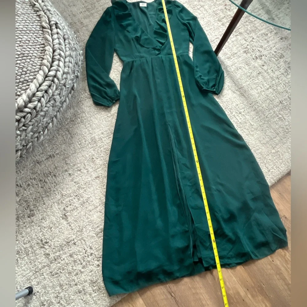 Aritzia Wilfred Mille Midi dark Green new Formal Evening Wedding party Dress Sz0 - Picture 11 of 13